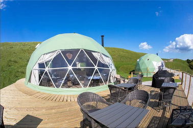 خيمة التخييم الفاخرة Geo Dome Tent ، خيمة القبة الشفافة 30 مترًا مربعًا فنادق عائلية